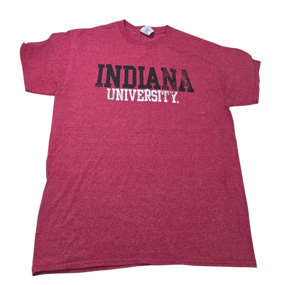 Indiana University Hoosiers T Shirt Mens Size M Maroon Heathered Graphic Tee‎